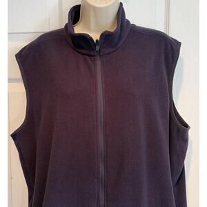 Lands End fleece Vest Oeko Tex Men’s Sz XL Full Zip Fleece Outdoor Jacket Navy
